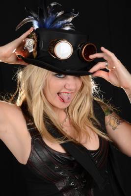 model Lina Luxe steampunk modelling photo taken at Stockport