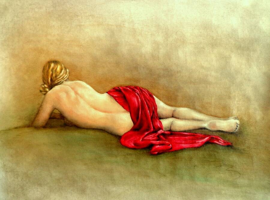 artist rogerioarte classic modelling photo. painted with oil over a3 canvas  2015223  with cludia.