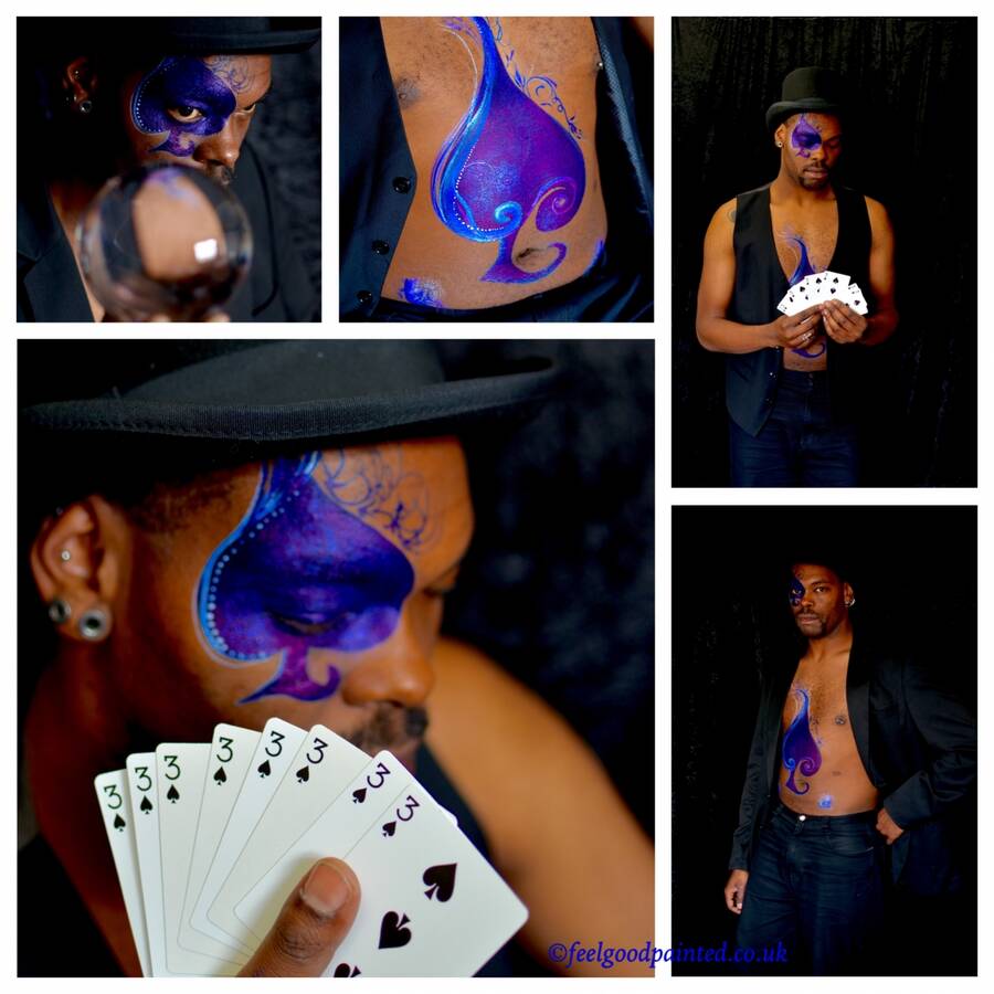 body painter Feelgoodpainted body art modelling photo taken at My studio with Blue sicx taken by @Feelgoodpainted